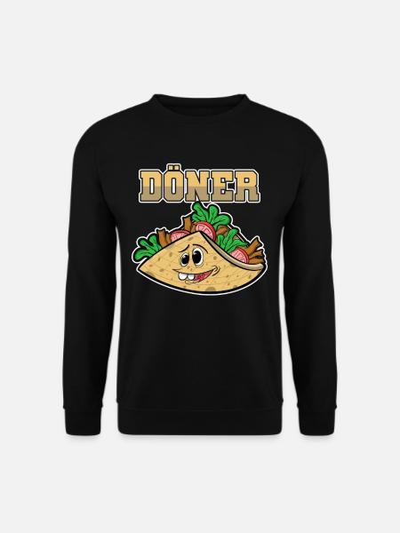 Döner Kebab Imbiss Lustig Shirt Geschenk Geek - Unisex Pullover - Schwarz
