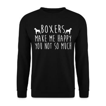 Boxers Make Me Happy - Unisex Pullover - Schwarz - Vorne - Alina (178cm) & Michal (187cm)