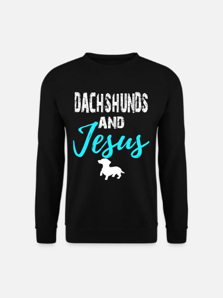 Dachshunds And Jesus - Chrisitan - Unisex Pullover - Schwarz