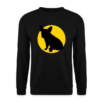 french bulldog and moon - Unisex Pullover - Schwarz - Vorne - Alina (178cm) & Michal (187cm)