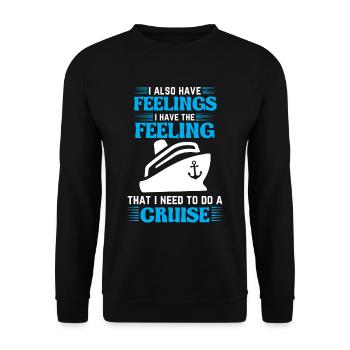 T-shirt de croisière J’ai aussi des sentiments - Sweat-shirt Unisexe - noir - Devant - Alina (178cm) & Michal (187cm)