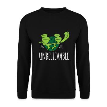 Turtle Turtle Incredible shell on back - Unisex Sweatshirt - black - Front - Alina (178cm) & Michal (187cm)