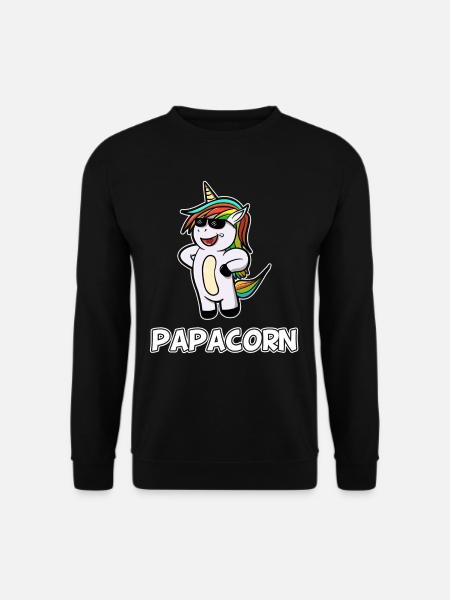 Licorne Papa Papacorn Cadeau Père Funny Funny - Sweat-shirt Unisexe - noir