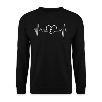 LINE DANCE HEARTBEAT - Unisex Pullover - Schwarz - Vorne - Alina (178cm) & Michal (187cm)