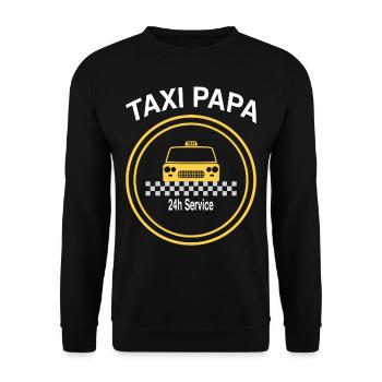 Taxi Papa - Unisex Pullover - Schwarz - Vorne - Alina (178cm) & Michal (187cm)