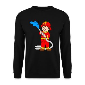 Pompier - Sweat-shirt Unisexe - noir - Devant - Alina (178cm) & Michal (187cm)