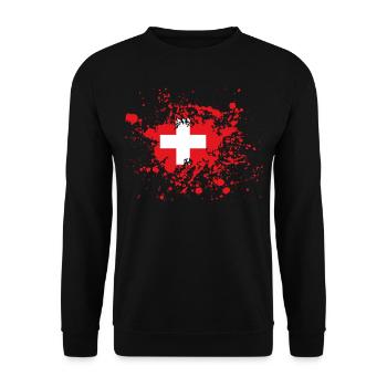 Switzerland Flag Ink - Unisex Sweatshirt - black - Front - Alina (178cm) & Michal (187cm)
