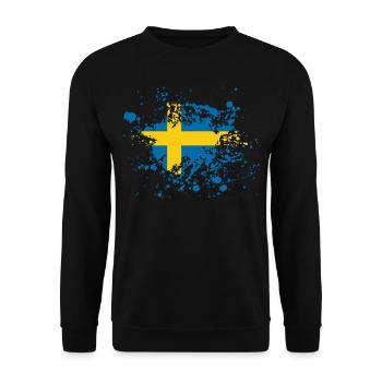 schweden flagge ink - Unisex Pullover - Schwarz - Vorne - Alina (178cm) & Michal (187cm)