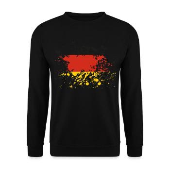 deutschland flagge ink - Unisex Pullover - Schwarz - Vorne - Alina (178cm) & Michal (187cm)