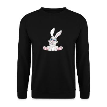 Funny Rabbit Cool Nerd Rabbit with Glasses - Unisex Sweatshirt - black - Front - Alina (178cm) & Michal (187cm)