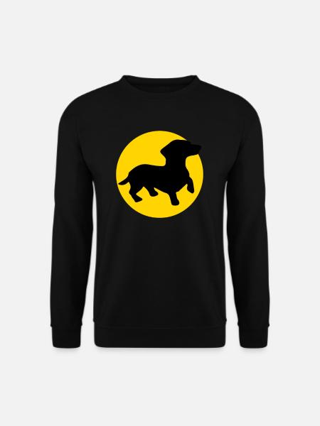 dachshund and moon - Unisex Sweatshirt - black