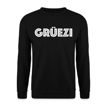Grüezi Switzerland Swiss German dialect dialect - Unisex Sweatshirt - black - Front - Alina (178cm) & Michal (187cm)