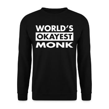 FUNNY MONK SHIRT - Unisex Pullover - Schwarz - Vorne - Alina (178cm) & Michal (187cm)