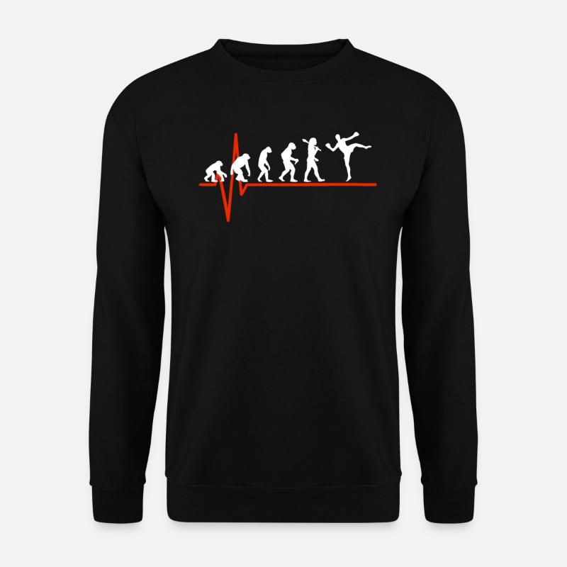 Kickboxing Heartbeat - EVOLUTION OF KICKBOXING - Unisex Pullover - Schwarz
