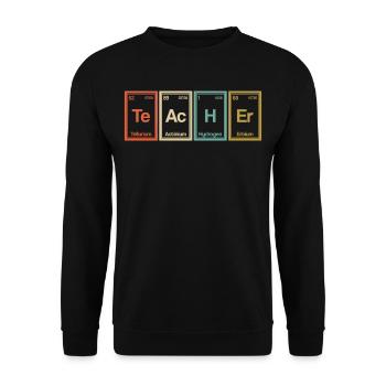 Chimie professeur de chimie rétro-système périodique - Sweat-shirt Unisexe - noir - Devant - Alina (178cm) & Michal (187cm)