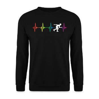 Roller Blade Rainbow Heartbeat - Unisex Pullover - Schwarz - Vorne - Alina (178cm) & Michal (187cm)