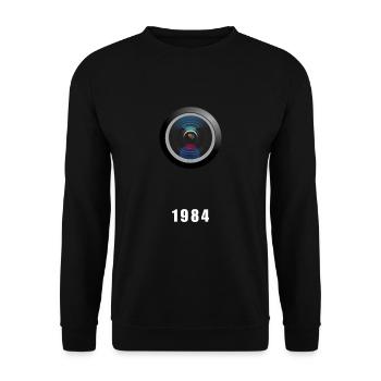 1984 - Unisex Pullover - Schwarz - Vorne - Alina (178cm) & Michal (187cm)