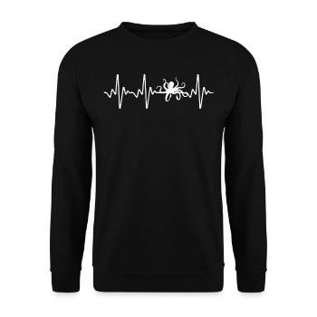 Octopus Heartbeat - Unisex Sweatshirt - black - Front - Alina (178cm) & Michal (187cm)