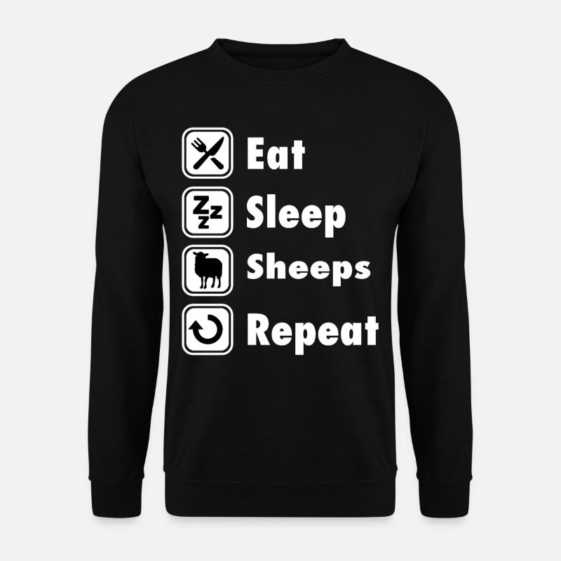 SHIRT - Eat Sleep Sheep Repeat - Unisex Pullover - Schwarz