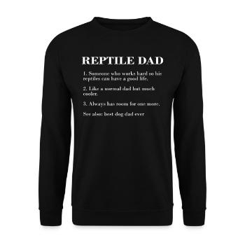 Reptile Dad Description FUNNY REPTILE T-SHIRT - Unisex Pullover - Schwarz - Vorne - Alina (178cm) & Michal (187cm)