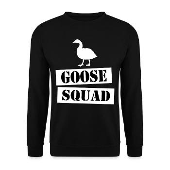 join the goose squad - Unisex Sweatshirt - black - Front - Alina (178cm) & Michal (187cm)