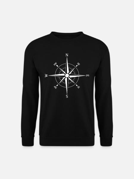 Kompass Segler Seefahrt Geschenkidee Nautisch - Unisex Pullover - Schwarz