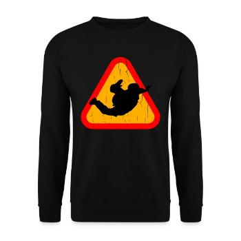 Skydiving silhouette - Unisex Sweatshirt - black - Front - Alina (178cm) & Michal (187cm)