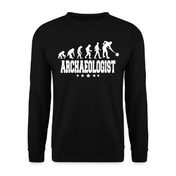 evolution of archaeologist - Unisex Sweatshirt - black - Front - Alina (178cm) & Michal (187cm)