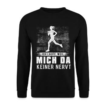 Courir Jogging Dire que je cours parce que moi - Sweat-shirt Unisexe - noir - Devant - Alina (178cm) & Michal (187cm)