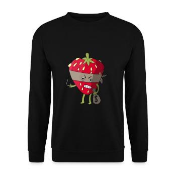 Erdbeere - Unisex Pullover - Schwarz - Vorne - Alina (178cm) & Michal (187cm)