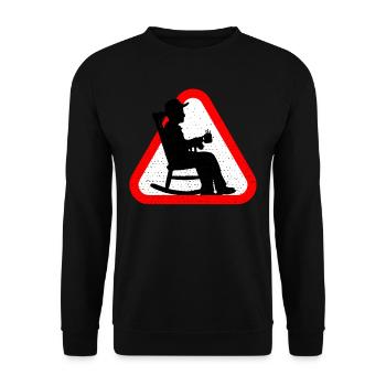 Attention Grandfather - Unisex Pullover - Schwarz - Vorne - Alina (178cm) & Michal (187cm)