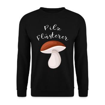 Pilz Flüsterer - Unisex Pullover - Schwarz - Vorne - Alina (178cm) & Michal (187cm)