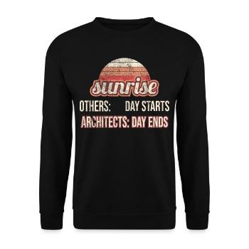 Architecte Architecture Occupation Pas de sommeil Drôle - Sweat-shirt Unisexe - noir - Devant - Alina (178cm) & Michal (187cm)