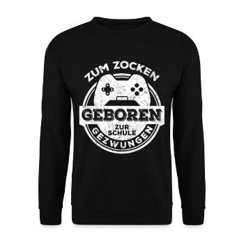 Gamer Schule Zocken Konsole Gamepad - Unisex Pullover - Schwarz - Vorne - Alina (178cm) & Michal (187cm)
