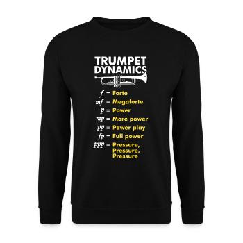 trumpet trumpeter orchestra musical instrument - Unisex Sweatshirt - black - Front - Alina (178cm) & Michal (187cm)