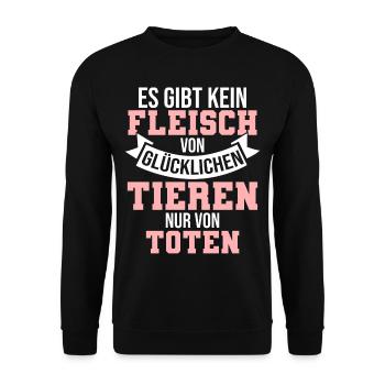 Vegan Veganer Veganerin Tierquälerei Geschenk - Unisex Pullover - Schwarz - Vorne - Alina (178cm) & Michal (187cm)