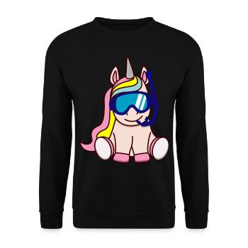 Taucher Einhorn Geschenkidee Geschenk - Sweat-shirt Unisexe - noir - Devant - Alina (178cm) & Michal (187cm)