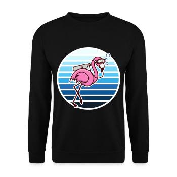 Flamingo Taucher Schnorcheln Geschenk - Sweat-shirt Unisexe - noir - Devant - Alina (178cm) & Michal (187cm)