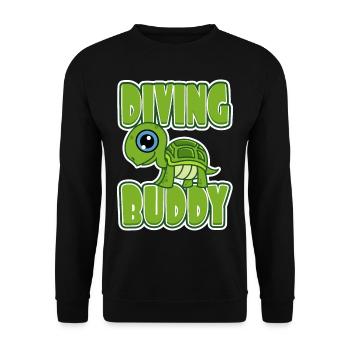 Tauch Buddy Schildkröte Taucher Geschenk - Unisex Sweatshirt - black - Front - Alina (178cm) & Michal (187cm)