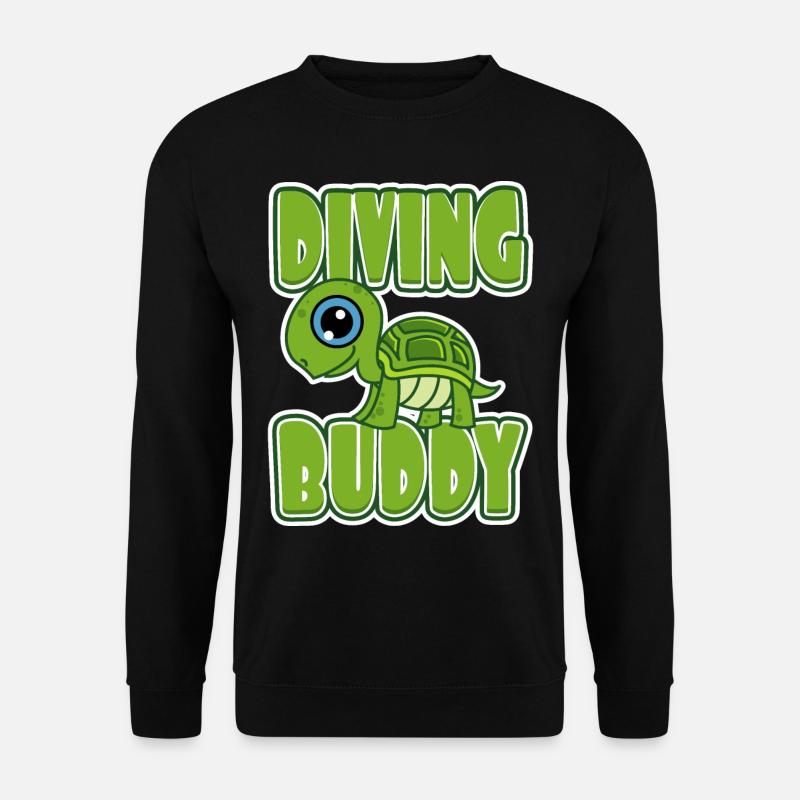 Tauch Buddy Schildkröte Taucher Geschenk - Unisex Pullover - Schwarz