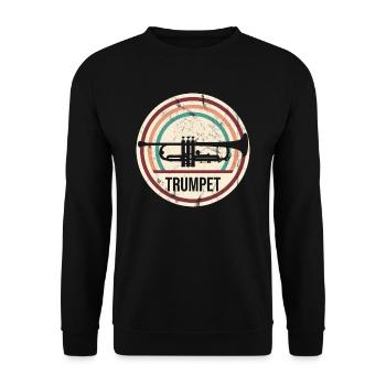 Trompette rétro trompette joueur - Sweat-shirt Unisexe - noir - Devant - Alina (178cm) & Michal (187cm)
