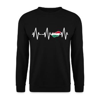 Idée cadeau Hongrie battement de coeur - Sweat-shirt Unisexe - noir - Devant - Alina (178cm) & Michal (187cm)