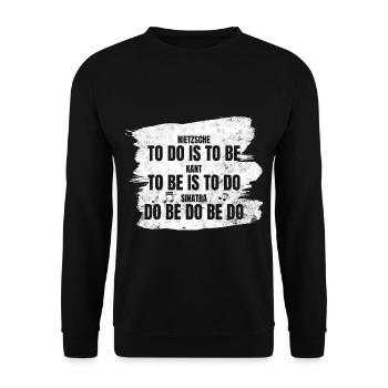 Philosophie Kant Nietzsche witzig Philosoph - Unisex Pullover - Schwarz - Vorne - Alina (178cm) & Michal (187cm)