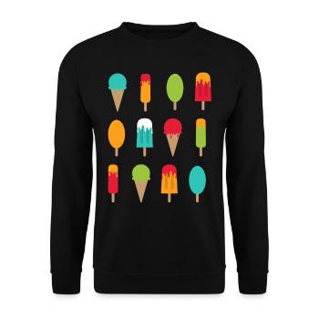 crème glacée - Sweat-shirt Unisexe - noir - Devant - Alina (178cm) & Michal (187cm)