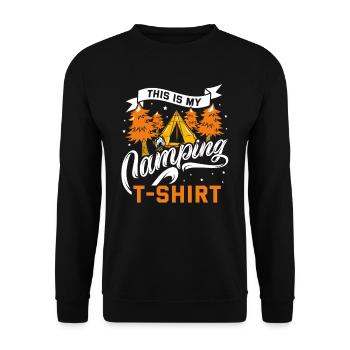 Camping Camper Zelt Lustiger Spruch Geschenk Geek - Unisex Pullover - Schwarz - Vorne - Alina (178cm) & Michal (187cm)