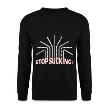 Environmental protection Plastic-free no plastic recycling - Unisex Sweatshirt - black - Front - Alina (178cm) & Michal (187cm)
