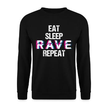 EDM Electro Music Funny Techno Eat Sleep Rave - Unisex Sweatshirt - black - Front - Alina (178cm) & Michal (187cm)