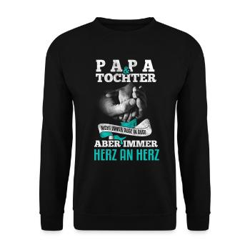 Vater und Tochter Partnerlook Vatertag Geschenk - Unisex Pullover - Schwarz - Vorne - Alina (178cm) & Michal (187cm)