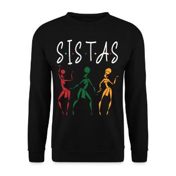 Sistas Black History - Unisex Pullover - Schwarz - Vorne - Alina (178cm) & Michal (187cm)