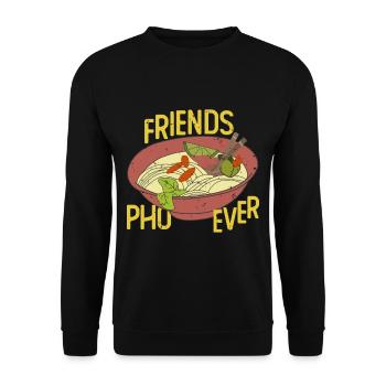 Pho Asian Food Soup - Unisex Sweatshirt - black - Front - Alina (178cm) & Michal (187cm)